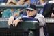 Sep 6, 2013; Seattle, WA, USA; Seattle Mariners manager Eric Wedge (22) during the 1st inning against the Tampa Bay Rays at Safeco Field. Mandatory Credit: Steven Bisig-USA TODAY Sports