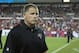 Sep 15, 2013; Tampa, FL, USA; Tampa Bay Buccaneers head coach Greg Schiano walks off the field after the game against the New Orleans Saints at Raymond James Stadium. Mandatory Credit: Rob Foldy-USA TODAY Sports