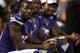 MINNEAPOLIS, MN - AUGUST 9: (L-R) Greg Jennings #15, Cordarrelle Patterson #84 and LaMark Brown #87 of the Minnesota Vikings look on from the bench during the fourth quarter of the game against the Houston Texans on August 9, 2013 at Mall of America Field at the Hubert H. Humphrey Metrodome in Minneapolis, Minnesota. The Texans defeated the Vikings 27-13. (Photo by Hannah Foslien/Getty Images)