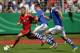 OER-ERKENSCHWICK, GERMANY - JUNE 17: Axel Borgmann (C) of Schalke battles for the ball with Vladimir Rankovic (L) of Bayern during the A Juniors Bundesliga final match between FC Schalke 04 and Bayern Muenchen at Stimberg Stadion on June 17, 2012 in Oer-Erkenschwick, Germany. (Photo by Friedemann Vogel/Getty Images)