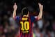 BARCELONA, SPAIN - SEPTEMBER 18: Lionel Messi of FC Barcelona celebrates after scoring his team's second goal during the UEFA Champions League Group H match between FC Barcelona and Ajax Amsterdam ag the Camp Nou stadium on September 18, 2013 in Barcelona, Spain. (Photo by David Ramos/Getty Images)
