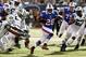 Sept. 9, 2012; East Rutherford, NJ, USA; Buffalo Bills running back C.J. Spiller (28) carries the ball during the fourth quarter against the New York Jets at MetLife Stadium. Jets won 48-28. Mandatory Credit: Debby Wong-USA TODAY Sports