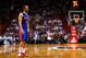 MIAMI, FL - MARCH 22: Jose Calderon #8 of the Detroit Pistons looks on during a game against the Miami Heat at American Airlines Arena on March 22, 2013 in Miami, Florida. NOTE TO USER: User expressly acknowledges and agrees that, by downloading and or using this photograph, User is consenting to the terms and conditions of the Getty Images License Agreement. (Photo by Mike Ehrmann/Getty Images)