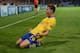 MARSEILLE, FRANCE - SEPTEMBER 18: Aaron Ramsey of Arsenalcelebrates his goal during the UEFA Champions League group F match between Olympique de Marseille and Arsenal at Stade Velodrome on September 18, 2013 in Marseille, France. (Photo by Jamie McDonald/Getty Images)