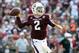 Sep 14, 2013; College Station, TX, USA; Texas A&M Aggies quarterback Johnny Manziel (2) throws in the third quarter against the Alabama Crimson Tide at Kyle Field. Alabama Crimson Tide beat the Texas A&M Aggies 49-42. Mandatory Credit: Matthew Emmons-USA TODAY Sports