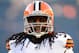 Aug 29, 2013; Chicago, IL, USA; Cleveland Browns running back Trent Richardson (33) practices before the game against the Chicago Bears at Soldier Field. Mandatory Credit: Mike DiNovo-USA TODAY Sports