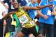MOSCOW, RUSSIA - AUGUST 18: Usain Bolt of Jamaica celebrates winning gold in the Men's 4x100 metres final during Day Nine of the 14th IAAF World Athletics Championships Moscow 2013 at Luzhniki Stadium on August 18, 2013 in Moscow, Russia. (Photo by Paul Gilham/Getty Images)