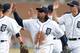 DETROIT, MI - SEPTEMBER 19: Prince Fielder #28 of the Detroit Tigers celebrates a 5-4 win over the Seattle Mariners with his teammates at Comerica Park on September 19, 2013 in Detroit, Michigan. (Photo by Gregory Shamus/Getty Images)