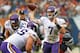 CHICAGO, IL - SEPTEMBER 15: Christian Ponder #7 of the Minnesota Vikings passes against the Chicago Bears at Soldier Field on September 15, 2013 in Chicago, Illinois. The Bears defeated the Vikings 31-30. (Photo by Jonathan Daniel/Getty Images)