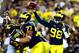 Sep 7, 2013; Ann Arbor, MI, USA; Michigan Wolverines quarterback Devin Gardner throws a pass during the first quarter against the Notre Dame Fighting Irish at Michigan Stadium. Mandatory Credit: Andrew Weber-USA TODAY Sports