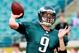 JACKSONVILLE, FL - AUGUST 24: Nick Foles #9 of the Philadelphia Eagles throws a pass during warmups before a game against the Jacksonville Jaguars at EverBank Field on August 24, 2013 in Jacksonville, Florida. (Photo by Brian Cleary/Getty Images)