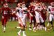 RALEIGH, NC - SEPTEMBER 19: Bashaud Breeland #17 of the Clemson Tigers celebrates after a missed field goal by the North Carolina State Wolfpack during their game at Carter-Finley Stadium on September 19, 2013 in Raleigh, North Carolina. (Photo by Streeter Lecka/Getty Images)