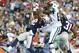 Patriots S Devin McCourty (left) and CB Aqib Talib (right) break up a long pass intended for Jets WR Stephen Hill (middle).