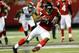 ATLANTA, GA - AUGUST 29: Jason Snelling #44 of the Atlanta Falcons slips as he rushes a reception upfield against the Jacksonville Jaguars at Georgia Dome on August 29, 2013 in Atlanta, Georgia. (Photo by Kevin C. Cox/Getty Images)