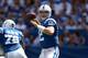 INDIANAPOLIS, IN - SEPTEMBER 15: Andrew Luck #12 of the Indianapolis Colts passes the ball during the NFL game against the Miami Dolphins at Lucas Oil Stadium on September 15, 2013 in Indianapolis, Indiana. (Photo by Andy Lyons/Getty Images)