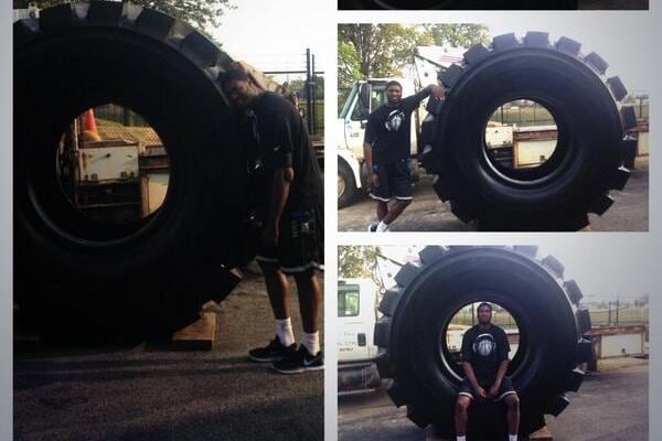 Image: Goodyear Sends Roy Hibbert 1.5 Ton Tire