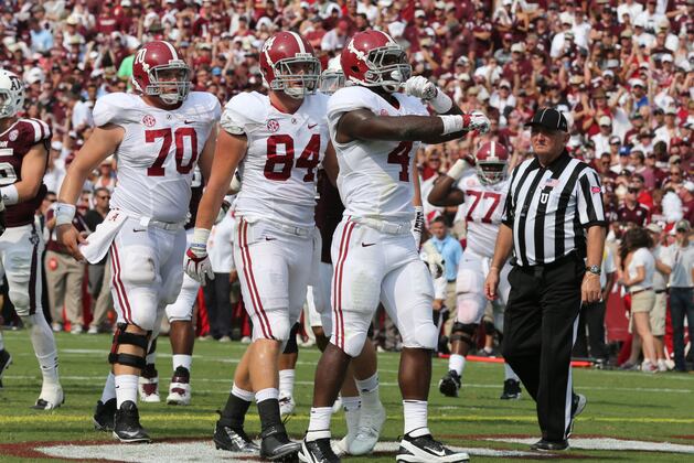 Alabama RB TJ Yeldon Suspended 1 Quarter for Throat-Slash Gesture vs. Texas A&M