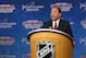 Feb. 9, 2012; Detroit, MI, USA; NHL commissioner Gary Bettman announces the 2013 Winter Classic game between the Detroit Red Wings and Toronto Maple Leafs during a press conference at Comerica Park. Mandatory Credit: Rick Osentoski-USA TODAY Sports