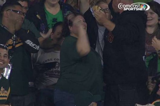 Fan Goes for High-Five but Instead Loses His Hot Dog