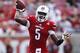 LOUISVILLE, KY - SEPTEMBER 21: Teddy Bridgewater #5 of the Louisville Cardinals throws a pass during the game against Florida International Panthers at Papa John's Cardinal Stadium on September 21, 2013 in Louisville, Kentucky. (Photo by John Sommers II/Getty Images)