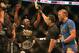 Sep 21, 2013; Toronto, Ontario, CAN; Jon Jones reacts after being handed the decision against Alexander Gustafsson during their light heavyweight championship bout at UFC 165 at the Air Canada Centre. Mandatory Credit: Tom Szczerbowski-USA TODAY Sports