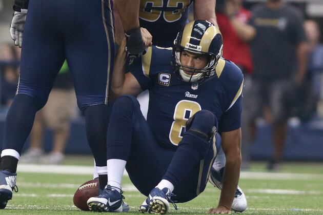 Bradford Sacked 6 Times in Dallas