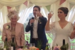 Video: Groom Tricks City-Supporting In-Laws with Toast