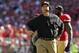 Sep 22, 2013; San Francisco, CA, USA; San Francisco 49ers head coach Jim Harbaugh stands on the sideline during action against the Indianapolis Colts in the fourth quarter at Candlestick Park. The Colts defeated the 49ers 27-7. Mandatory Credit: Cary Edmondson-USA TODAY Sports