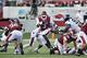 LITTLE ROCK, AR - SEPTEMBER 7: Alex Collins #3 of the Arkansas Razorbacks runs the ball up the middle during a game against the Samford Bulldogs at War Memorial Stadium on September 7, 2013 in Little Rock, Arkansas. The Razorbacks defeated the Bulldogs 31-21. (Photo by Wesley Hitt/Getty Images)