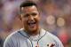 KANSAS CITY, MO - SEPTEMBER 07: Miguel Cabrera #24 of the Detroit Tigers laughs at a few teammates in the dugout as the Kansas City Royals take the field in the fifth inning on September 7, 2013 at Kauffman Stadium in Kansas City, Missouri. (Photo by Kyle Rivas/Getty Images)