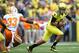 EUGENE, OR - SEPTEMBER 14: Marcus Mariota #8 of the Oregon Ducks looks to throw against the Tennessee Volunteers on September 14, 2013 at the Autzen Stadium in Eugene, Oregon. (Photo by Jonathan Ferrey/Getty Images)