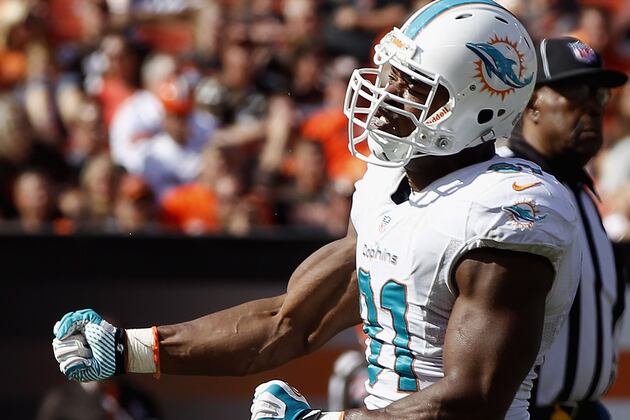 Dolphins DE Cameron Wake Likely out 2-3 Weeks with Knee Injury
