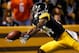 PITTSBURGH, PA - SEPTEMBER 22: Antonio Brown #84 of the Pittsburgh Steelers catches a third quarter touchdown while playing the Chicago Bears at Heinz Field on September 22, 2013 in Pittsburgh, Pennsylvania. (Photo by Gregory Shamus/Getty Images)