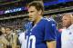 EAST RUTHERFORD, NJ - SEPTEMBER 15: Eli Manning #10 of the New York Giants walks off the field following the game against the Denver Broncos at MetLife Stadium on September 15, 2013 in East Rutherford, New Jersey. The Broncos defeat the Giants 41-23. (Photo by Maddie Meyer/Getty Images)