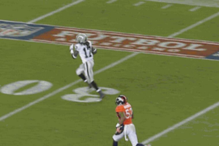 Terrelle Pryor Completes 73-Yard Touchdown Pass to Denarius Moore