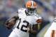 MINNEAPOLIS, MN - SEPTEMBER 22: Josh Gordon #12 of the Cleveland Browns carries the football during the game against the Minnesota Vikings on September 22, 2013 at Mall of America Field at the Hubert H. Humphrey Metrodome in Minneapolis, Minnesota. (Photo by Hannah Foslien/Getty Images)