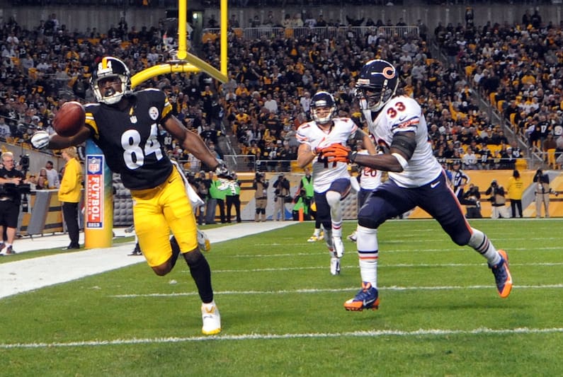 Steelers history vs bears, Steelers vs. bears, Antonio Brown, Charles Tillman