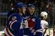 NEW YORK, NY - MAY 23: (L-R) Carl Hagelin #62 and Ryan Callahan #24 of the New York Rangers celebrate after Hagelin scored a second period goal against the Boston Bruins in Game Four of the Eastern Conference Semifinals during the 2013 NHL Stanley Cup Playoffs at Madison Square Garden on May 23, 2013 in New York City. (Photo by Bruce Bennett/Getty Images)