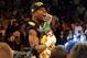 Sep 14, 2013; Las Vegas, NV, USA; Floyd Mayweather Jr. celebrates after defeating Canelo Alvarez by a majority decision at their WBC and WBA super welterweight titles fight at MGM Grand Garden Arena. Mandatory Credit: Jayne Kamin-Oncea-USA TODAY Sports