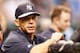 ST. PETERSBURG - MAY 25: Manager Joe Girardi #28 of the New York Yankees watches his team during batting practice just before the start of the game against the Tampa Bay Rays at Tropicana Field on May 25, 2013 in St. Petersburg, Florida. (Photo by J. Meric/Getty Images)