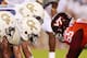 BLACKSBURG, VA - SEPTEMBER 03: Defensive players of the Georgia Tech Yellow Jackets line up against offensive players of the Virginia Tech Hokies at Lane Stadium on September 3, 2012 in Blacksburg, Virginia. (Photo by Geoff Burke/Getty Images)