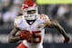 Sep 19, 2013; Philadelphia, PA, USA; Kansas City Chiefs running back Jamaal Charles (25) carries the ball during the fourth quarter against the Philadelphia Eagles at Lincoln Financial Field. The Chiefs defeated the Eagles 26-16. Mandatory Credit: Howard Smith-USA TODAY Sports