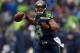 Sep 22, 2013; Seattle, WA, USA; Seattle Seahawks quarterback Russell Wilson (3) throws a pass against the Jacksonville Jaguars at CenturyLink Field. Mandatory Credit: Kirby Lee-USA TODAY Sports