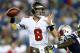 FOXBORO, MA - AUGUST 16: Mike Glennon #8 of the Tampa Bay Buccaneers throws a pass against the New England Patriots in the first half during the game at Gillette Stadium on August 16, 2013 in Foxboro, Massachusetts. (Photo by Jared Wickerham/Getty Images)