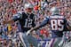 FOXBORO, MA - SEPTEMBER 22: Tom Brady #12 of the New England Patriots and Kenbrell Thompkins #85 celebrate a touchdown during the first quarter in a game with the Tampa Bay Buccaneers at Gillette Stadium on September 22, 2013 in Foxboro, Massachusetts. (Photo by Jim Rogash/Getty Images)