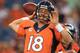 DENVER, CO - SEPTEMBER 5: Peyton Manning #18 of the Denver Broncos warms up prior to the game against the Baltimore Ravens at Sports Authority Field at Mile High on September 5, 2013 in Denver Colorado. (Photo by Doug Pensinger/Getty Images)
