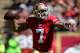 SAN FRANCISCO, CA - SEPTEMBER 22: Colin Kaepernick #7 of the San Francisco 49ers rolls out to pass during the first quarter against the Indianapolis Colts at Candlestick Park on September 22, 2013 in San Francisco, California. (Photo by Thearon W. Henderson/Getty Images)