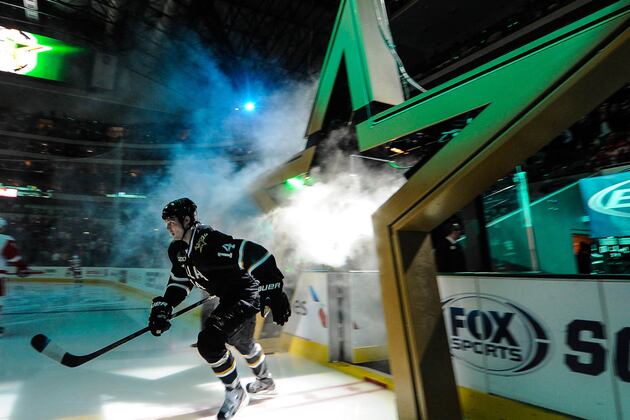 Dallas Stars' Jamie Benn and Tyler Seguin Throw First Pitch
