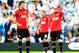 MANCHESTER, ENGLAND - SEPTEMBER 22: (L-R)Wayne Rooney, Michael Carrick and Danny Welbeck of Manchester United look dejected during the Barclays Premier League match between Manchester City and Manchester United at the Etihad Stadium on September 22, 2013 in Manchester, England. (Photo by Laurence Griffiths/Getty Images)