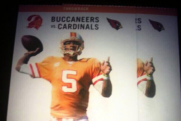 Recently Benched Josh Freeman Featured on Tampa Bay Buccaneers Game Ticket